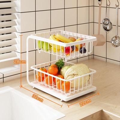 厨房家用置物架菜篮子蔬菜水果收纳筐果蔬洗菜沥水篮多层台面新款