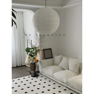 圆球日式侘寂卧室吊灯和风纸艺球形宣纸灯中古风餐厅民宿野口勇灯