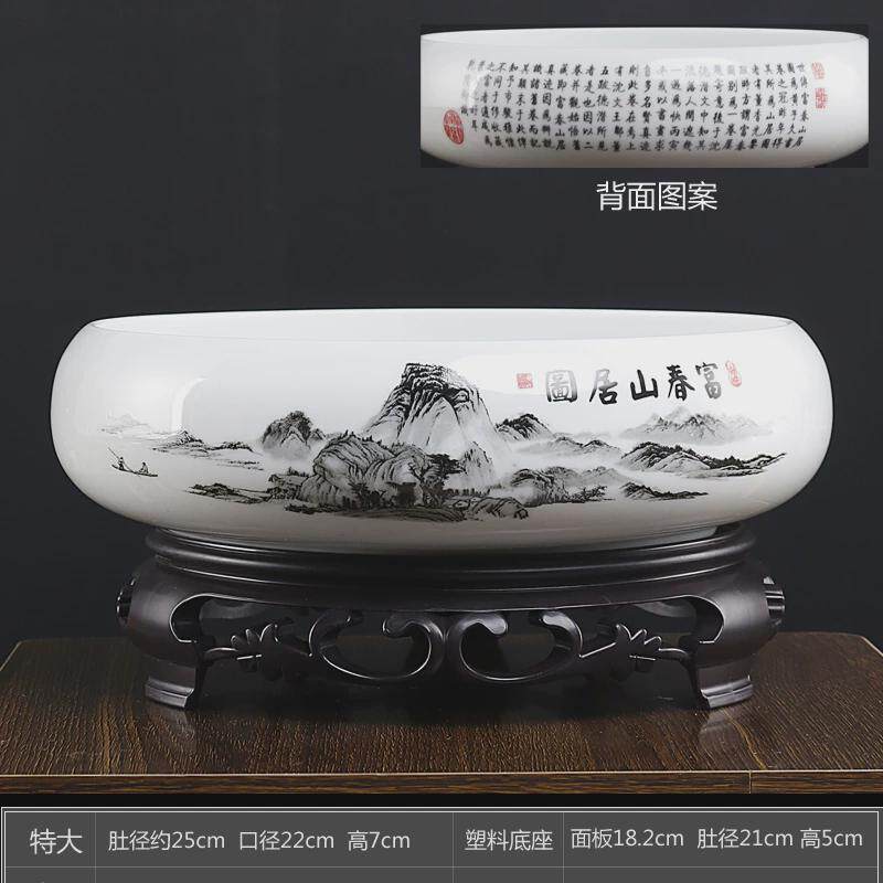 哥窑碗莲水仙专用水培花盆陶瓷大口径桌面阳台一叶莲水养植物容器