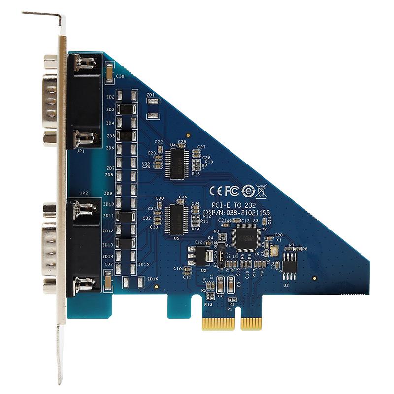 宇泰ut-7922 台式转接卡pci-e转2串口卡485/422口工业级高速扩展