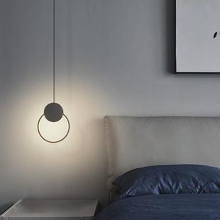 小吊灯卧室简约现代长线床头吊灯吧台背景墙led北欧吊灯 严选