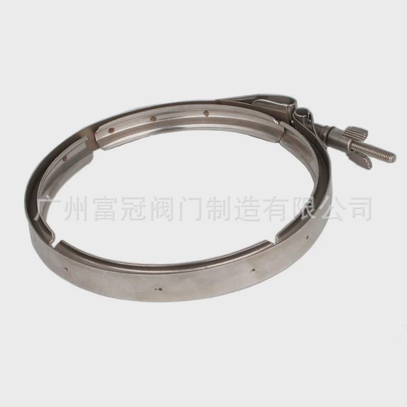 304不锈钢双备卡箍v型槽快装法兰抱箍双倍接头沟槽管箍管夹