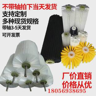 工业清洗尼龙丝滚筒刷厂家加工定做小型除尘硬毛空心圆形毛刷辊轮