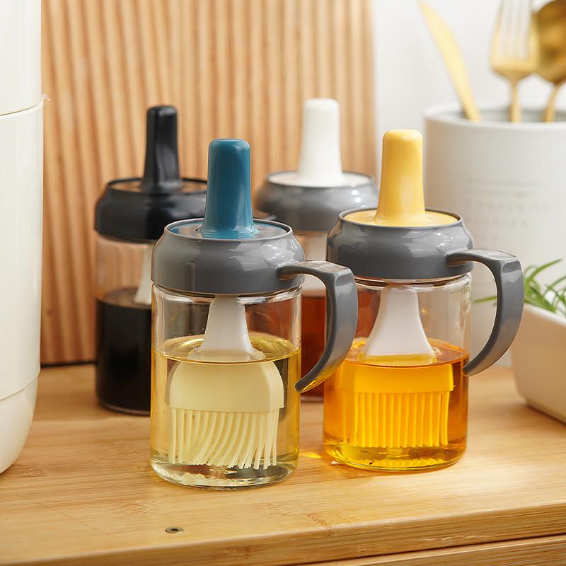 【天猫正品】油刷油瓶一体耐高温厨房带瓶硅胶玻璃油壶家用刷子烧
