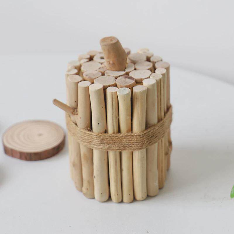 装饰摆件简约实木牙签盒牙签筒家用餐厅桌面天然原木创意礼品个性