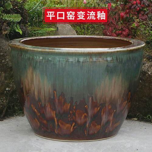 古法生态土陶瓷养金鱼缸荷花睡莲池老旧式阳台室户外庭院大号水缸