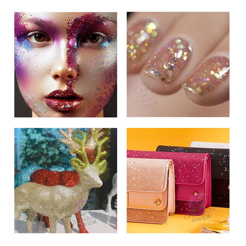 厂家供应高亮幻彩pet闪片耐溶剂亮片闪粉珠光金葱粉装饰细镭射