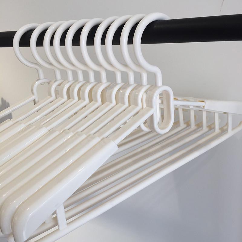9wor塑料加长衣架加宽加厚可旋转伸缩衣挂无痕特大号裤架质保10
