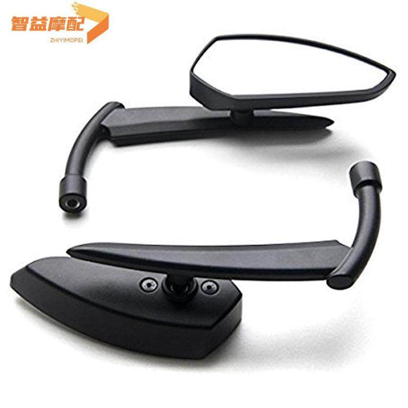 摩托车后视镜改装复古菱形铝合金后视镜适用于跑车哈雷倒车反光镜