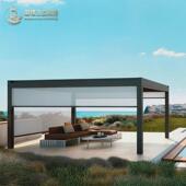 阳光房户外遮光防晒凉亭庭院铝合金电动花园别墅遮阳棚楼顶亭子