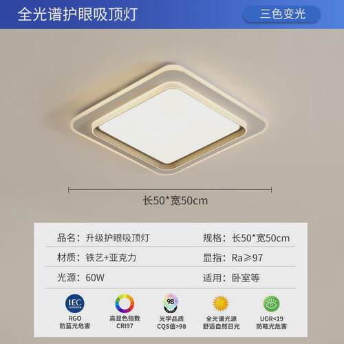 客厅灯LED吸顶灯极简约现代卧室灯饰网红大气主卧房间灯中山灯具
