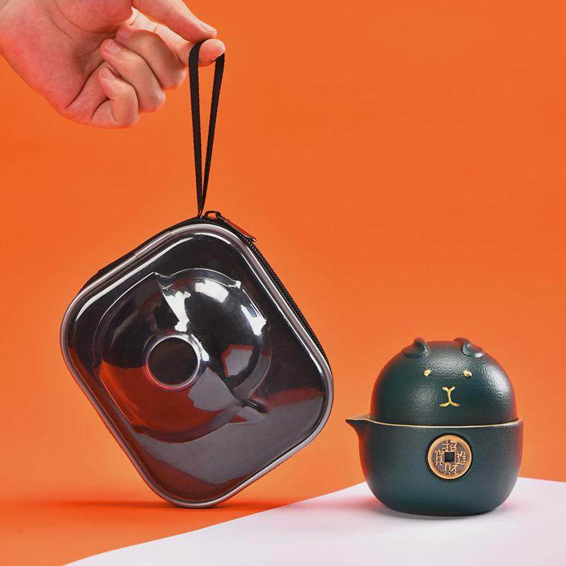 钱途无量高档户外快客杯旅游旅行茶具套装一壶两杯泡茶器兔年礼品,餐饮具,功夫茶具,淘宝优惠券,粉丝福利购,淘宝优惠卷