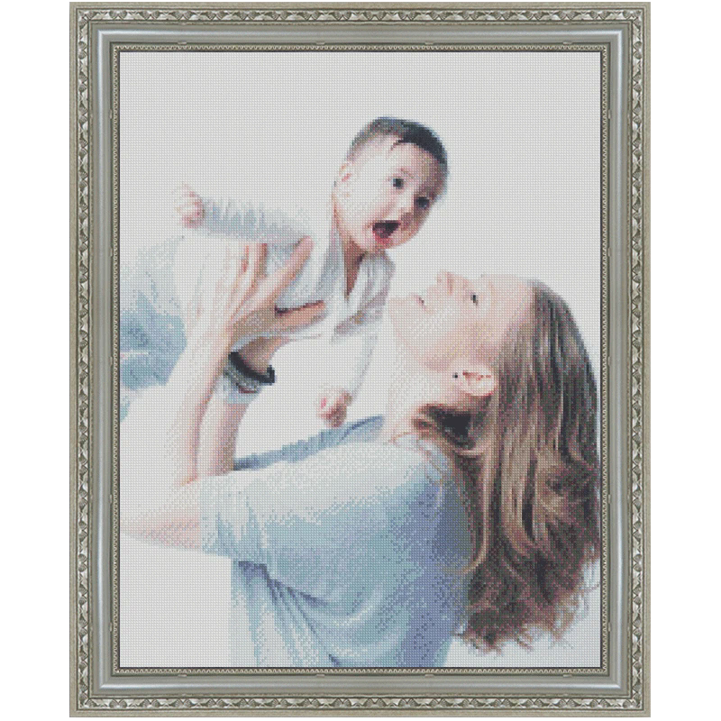 9v7t定制真人照片diy客厅自己手工十字绣线绣定做2024新款情侣