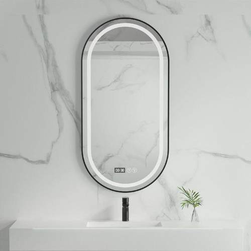 触摸屏LED椭圆智能镜带框卫生间防雾浴室镜带灯化妆镜壁挂式直供