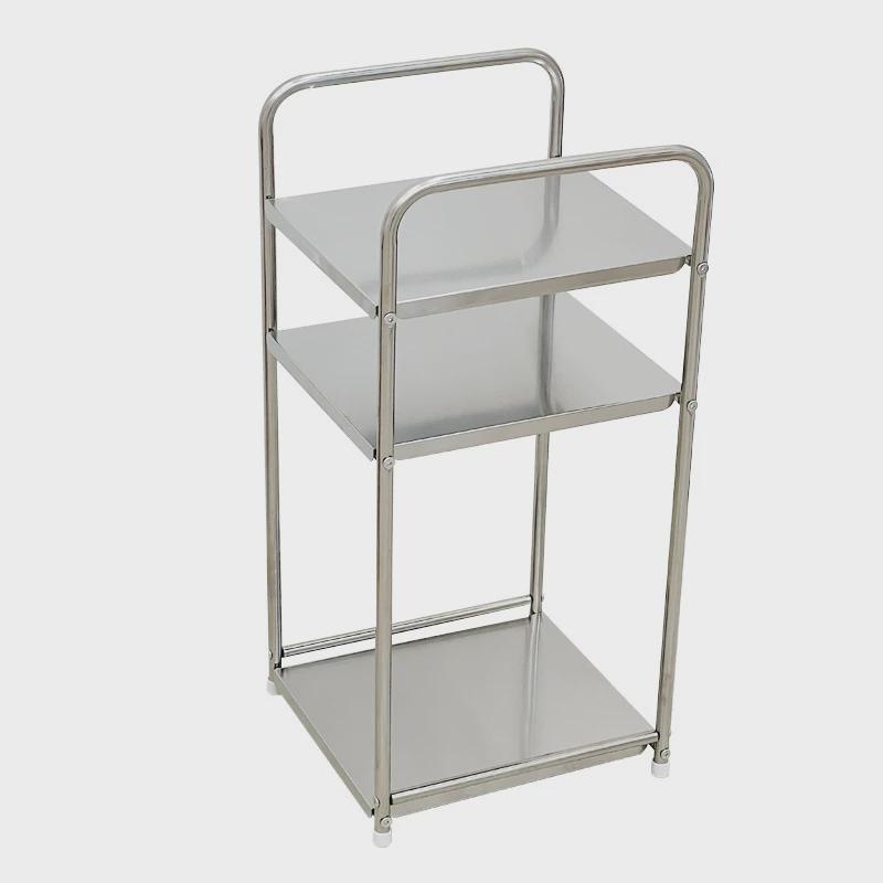 不锈钢置物架落地式卫生间收纳架厨房厕所浴室脸盆架ins中古风