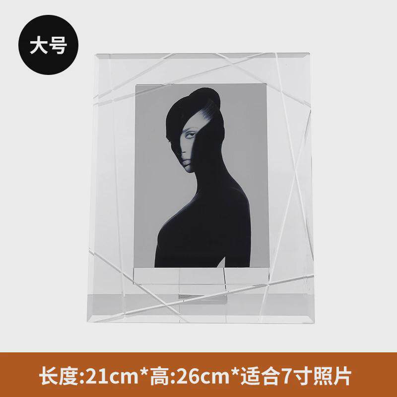 6寸7寸时尚轻奢水晶像框相片架样板房床头柜办公桌相框摆台摆件