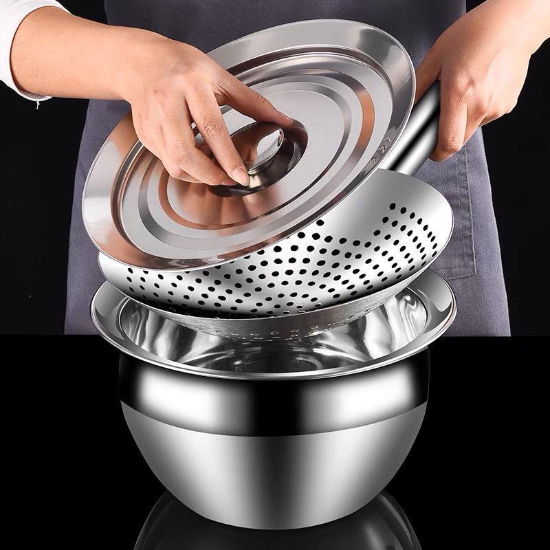 不锈钢漏勺304油炸大漏勺加厚漏网筛商用油盆厨房油鼓过滤熙之锦