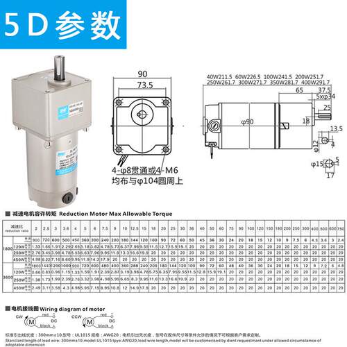 DC有刷直流减速电机12V24V微型齿轮马达可调速6W800W正反转大转矩