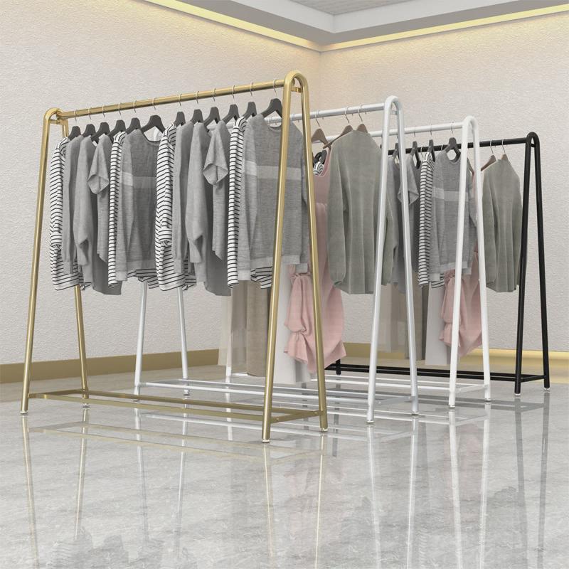 服装店展示架直播摆地摊晾衣架男女装店挂衣架落地衣架批发带轮子