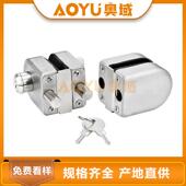 玻璃门锁双门单门免开孔商铺按式 锁地锁推拉双开门锁具插销无框锁