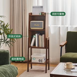 家用小书架置物架简约客厅靠墙储物柜落地书柜电视边柜多层展示柜