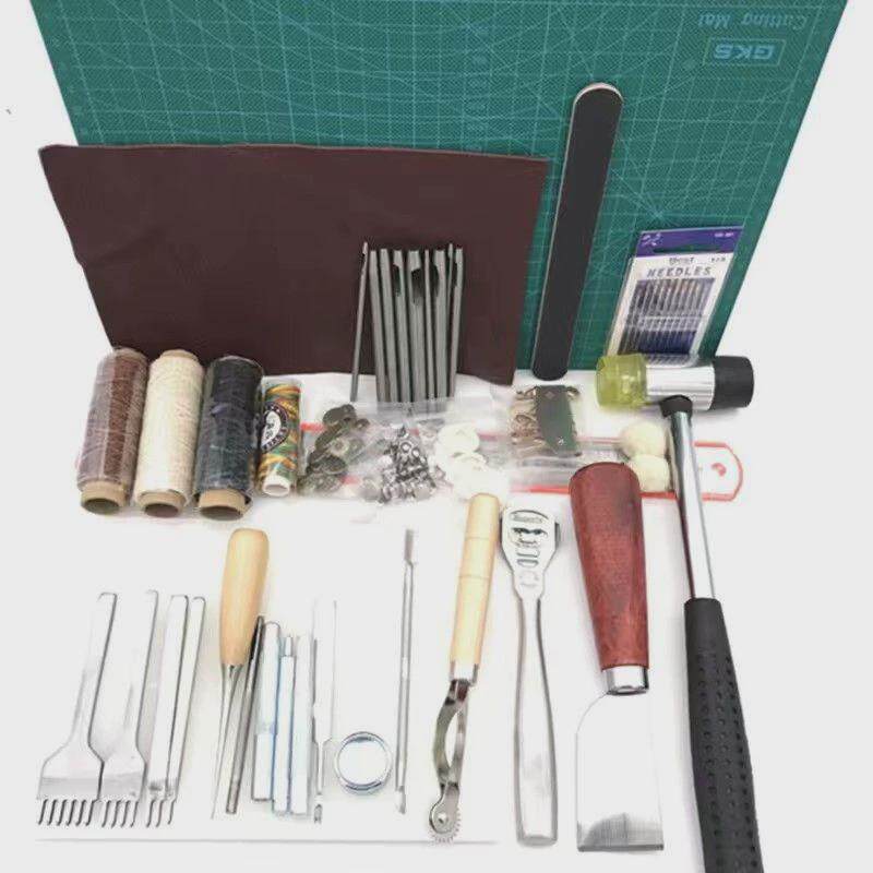 手工皮具diy工具套装皮艺基础制作手缝皮革皮革套装皮革工具全套