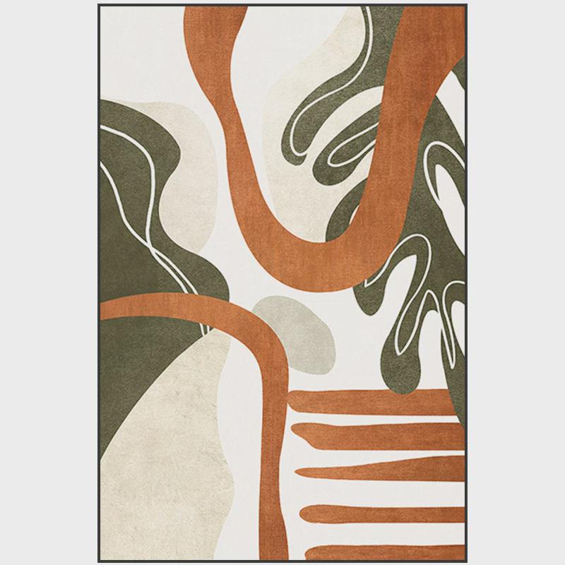 现代轻奢客厅玄关装饰画北欧抽象叶子背景竖版大幅落地画墙壁挂画