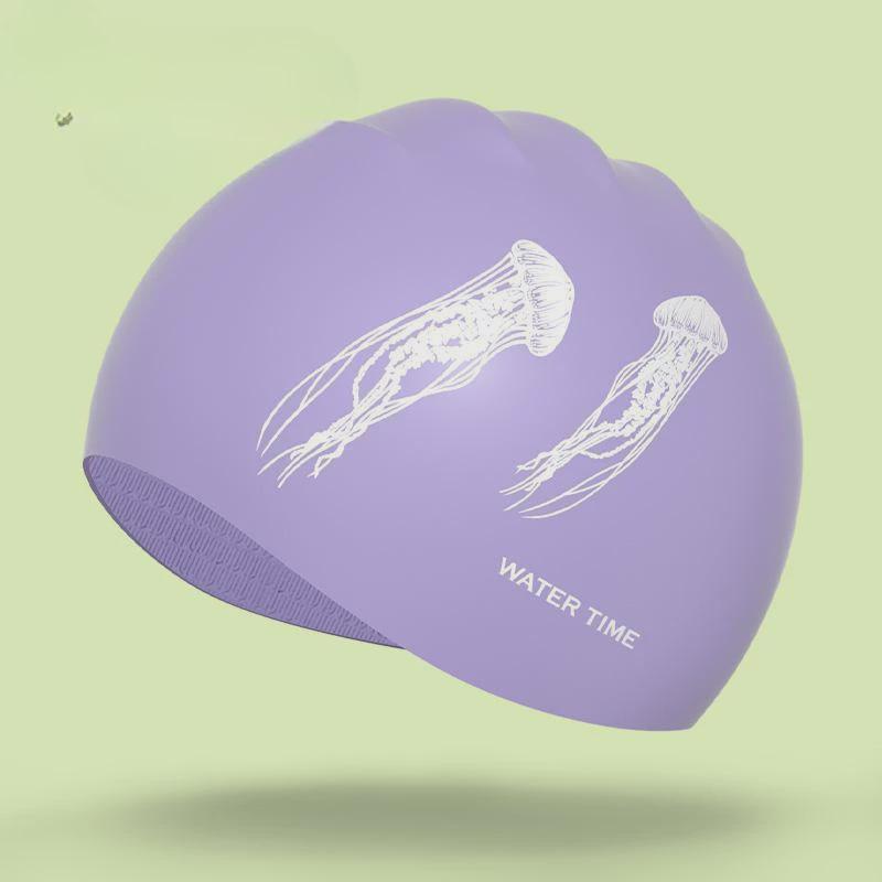 watertime泳帽女防水不勒头长发大号护耳硅胶游泳帽专业男女