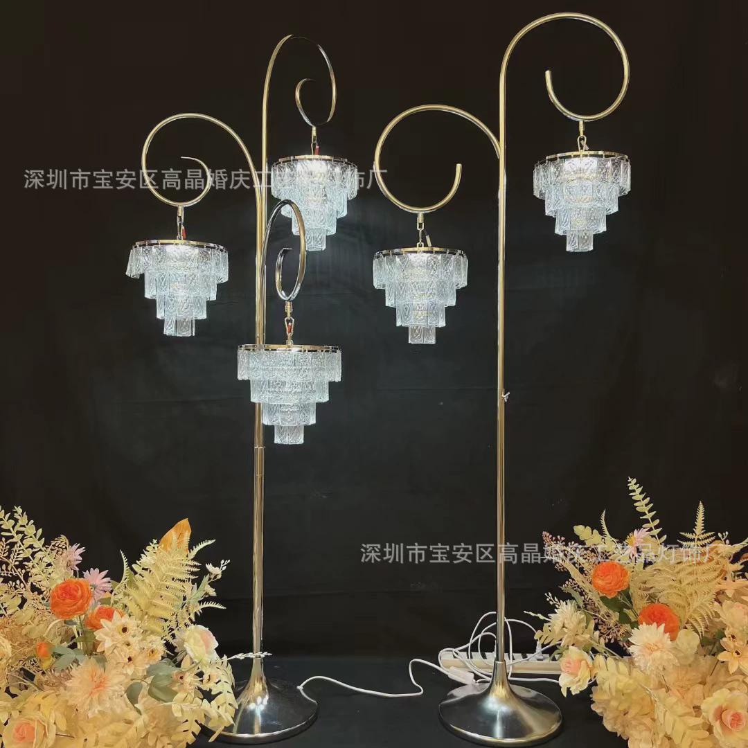 婚庆道具铁艺摩天轮水晶灯条方块路引冰欧式婚礼路引布置装饰摆件