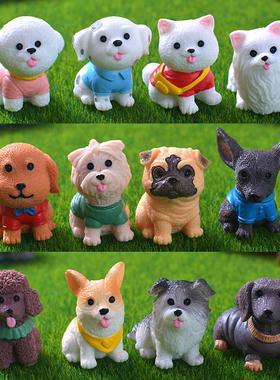 仿真可爱旺柴小狗摆件家居桌面客厅车载创意治愈系2024新款装饰品