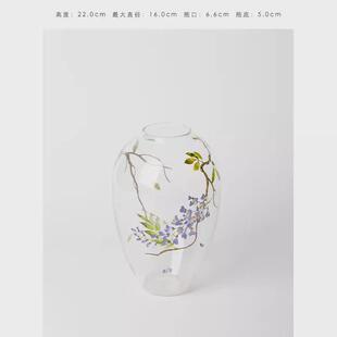 不止收纳威尼斯藏品“白樱系列”珐琅釉玻璃花瓶摆件客厅插花