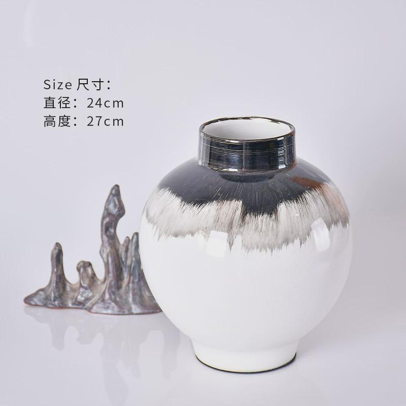 新中式颜色釉玄关桌面摆饰现代花瓶客厅装饰陶瓷花瓶摆件