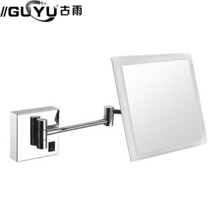 亚克力led化妆镜带灯镜子折叠伸缩放大镜卫生间壁挂单面美容镜