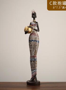 新品创意复古非洲艺术女人客厅家居装饰玄关酒柜树脂工艺摆件