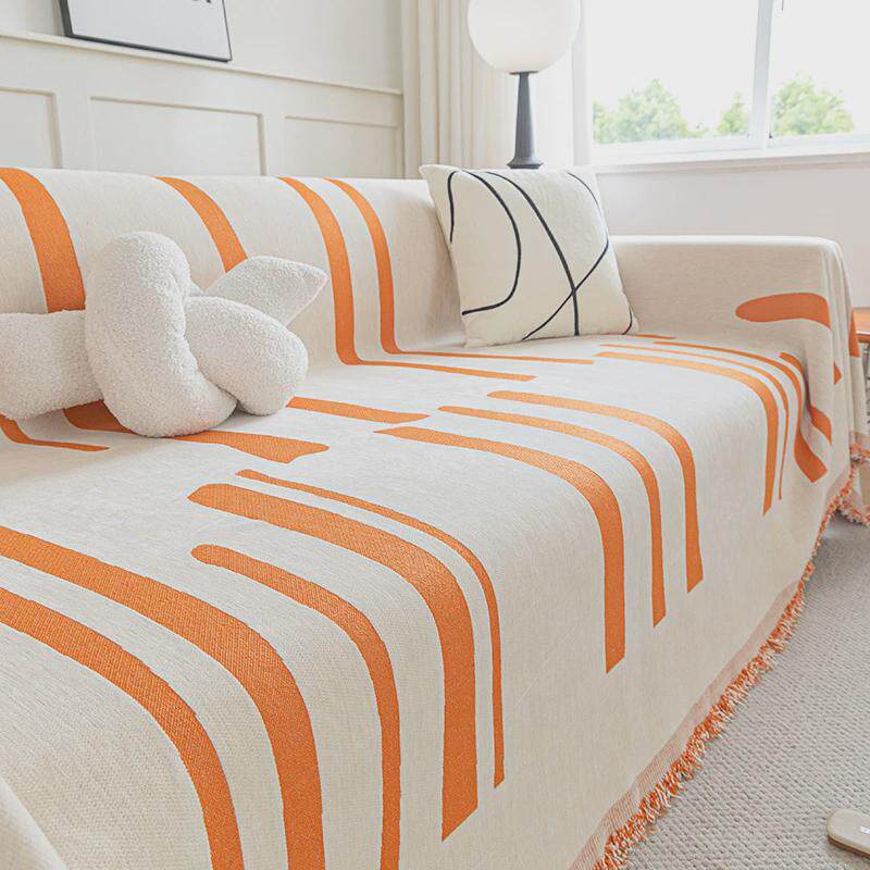 雪尼尔防猫抓沙发巾全盖布北欧高级感沙发套全包万能罩防滑沙发垫