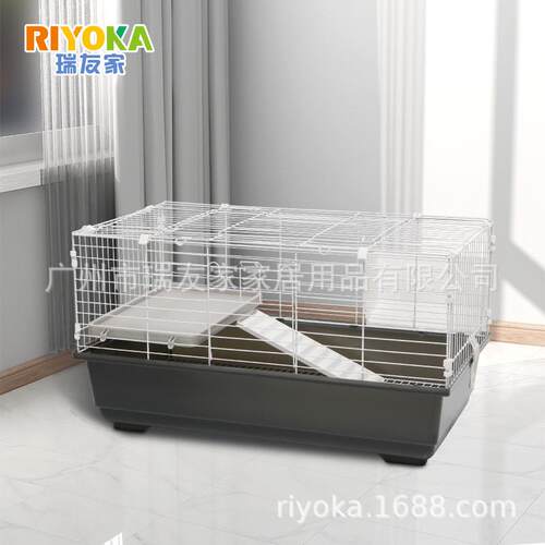热销瑞友家大号兔笼别墅豚鼠宠物窝养殖笼家用防喷尿荷兰猪80cm带
