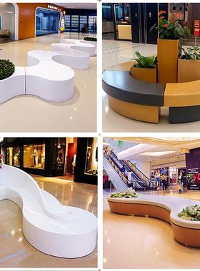 玻璃钢雕塑树池坐凳异形长凳商场花坛景观装饰户外定做座椅摆件