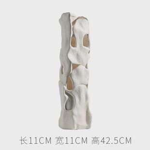 样板房手工雕空软装陶瓷花瓶饰品简约干花插花花器家居摆件装饰