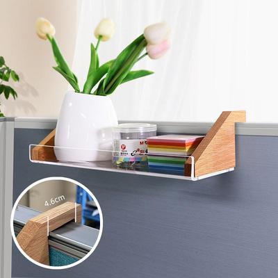 实木办公室屏风隔断置物架台面桌面挂式工位整理亚克力悬挂收纳架