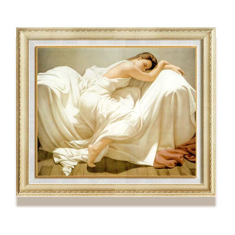 简约欧式床头有框画卧室壁画玄关墙画宾馆客房酒店客房睡美人