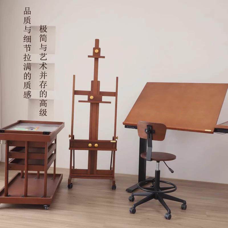 djar专业艺术家画板美术生专用实木落地式复古素描水彩油画架画架