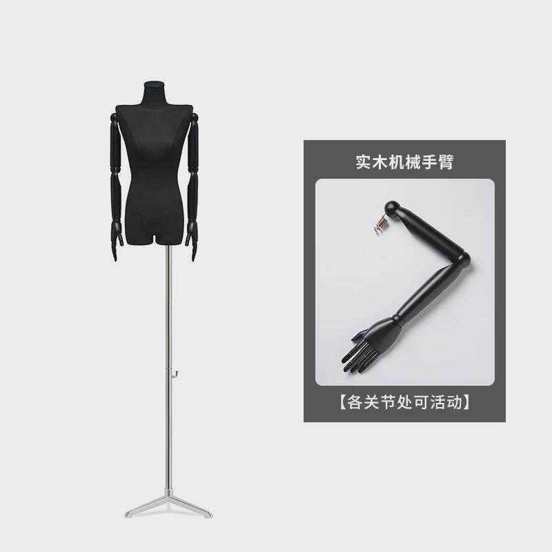 黑色平肩模特道具女服装店展示架直角肩人偶模特全身半身假人台