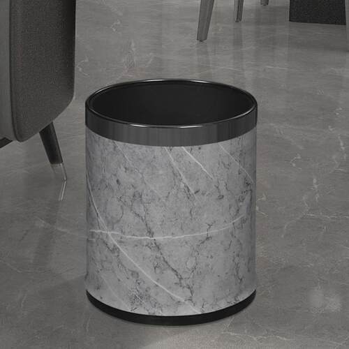 大容量家用双层垃圾桶高颜值垃圾厨房无盖皮革大理石纹方形客厅篓