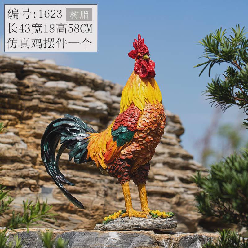 户外动物雕塑花园草坪大公鸡造景装饰仿真公鸡摆件生肖鸡模型母鸡