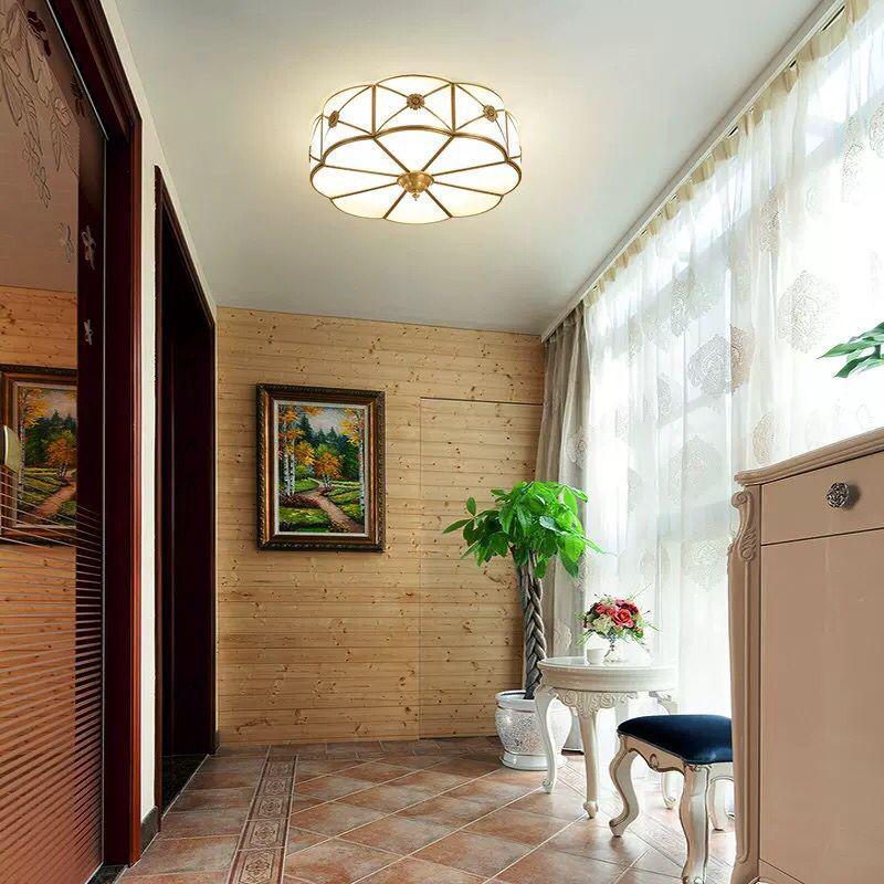 家用卧室led吸顶灯全铜欧式个性创意现代简约灯具温馨浪漫书房灯