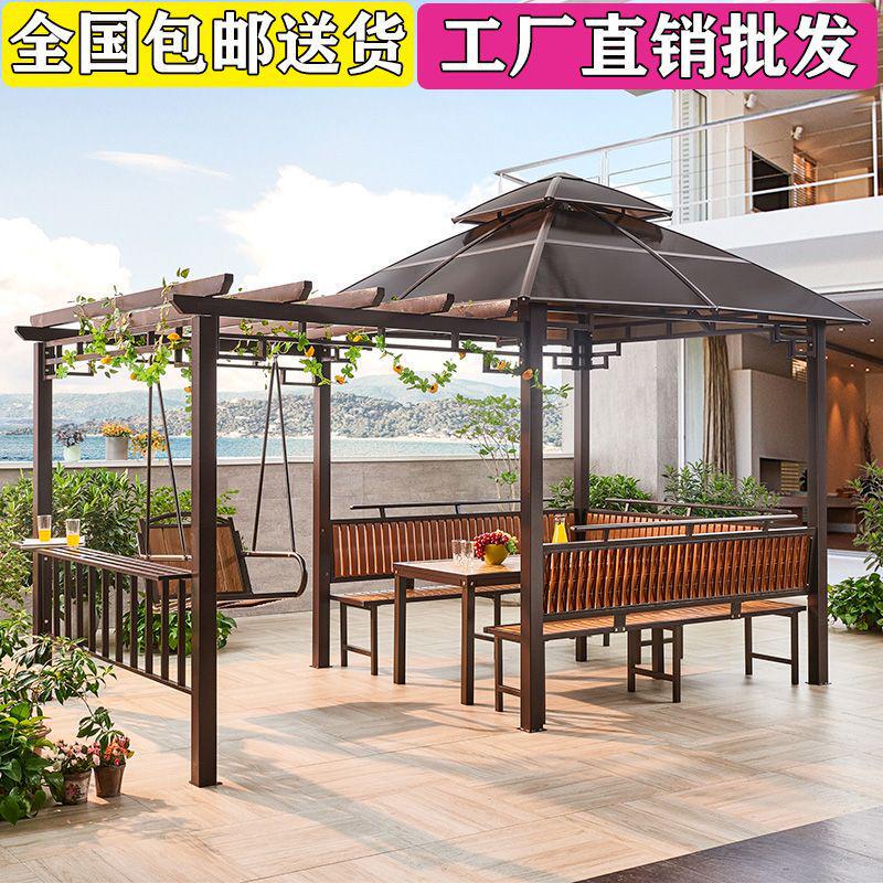户外凉亭葡萄架秋千亭子爬藤花架组合庭院花园遮雨棚别墅休闲凉亭图片