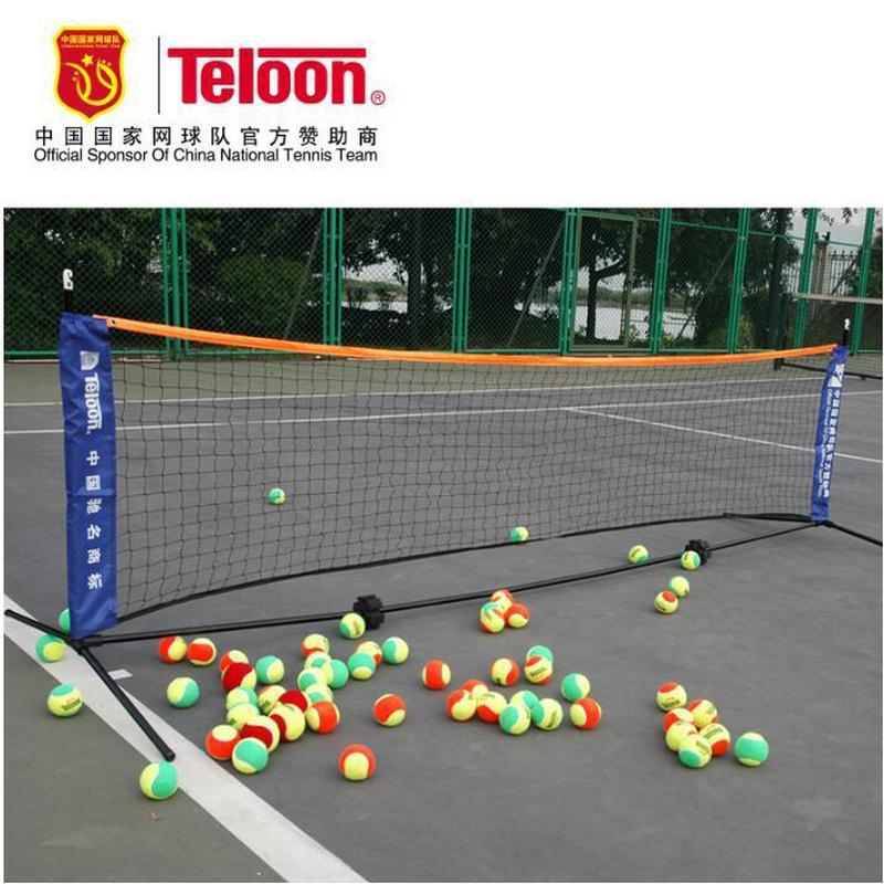 Teloon/天龙网球架便携式可折叠可移动网球网网球柱3/6米