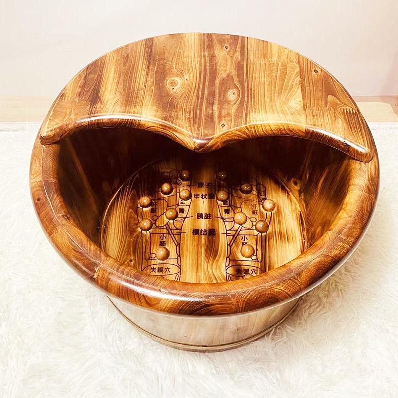 香柏木泡脚桶洗脚盆足浴桶盆木桶成人家用实木碳化按摩足疗批发