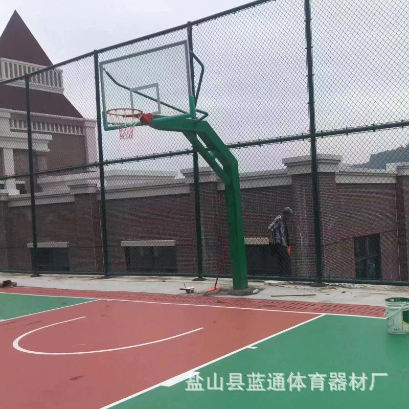 室外埋地篮架成人升降篮球架美式篮球框方管户外地埋式圆管篮球架