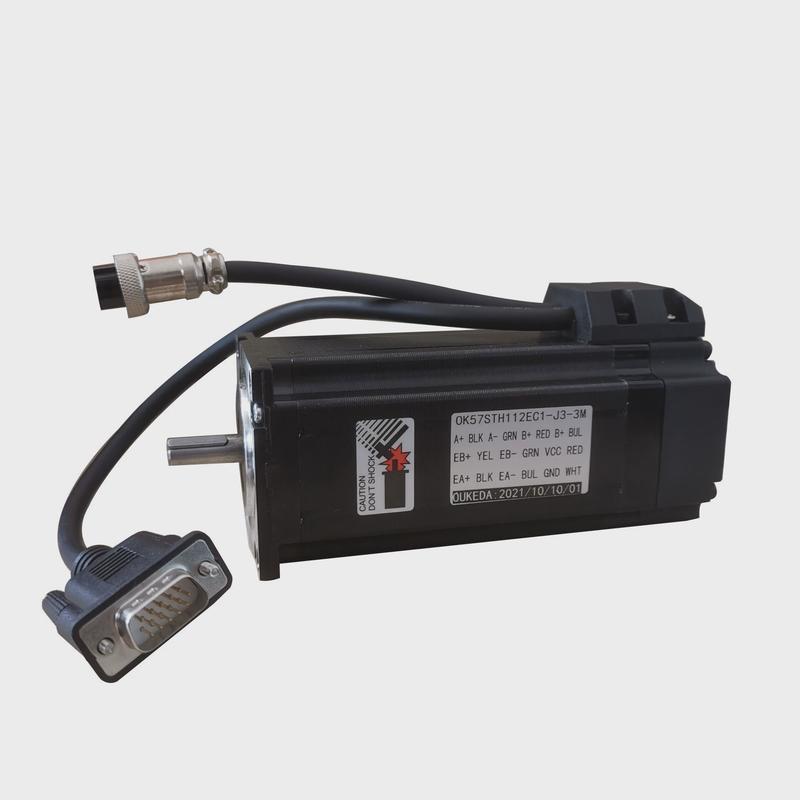 热销57闭环步进电机57电机带编码器3NM键槽轴NEMA23线长度3米